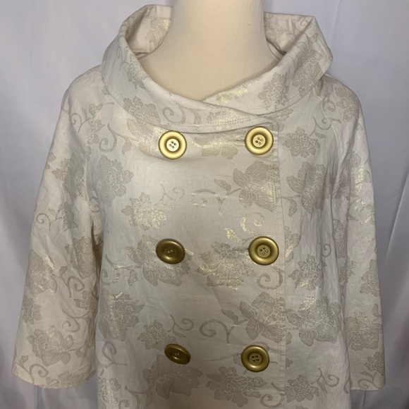 Steve Madden Double Breasted Linen Cape - Large - Picture 2 of 5